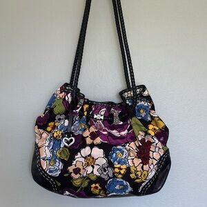 Brighton Floral Shoulder Bag with Black Trim